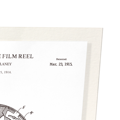 PATENT OF ADJUSTABLE FILM REEL (1915): Patent Art Print