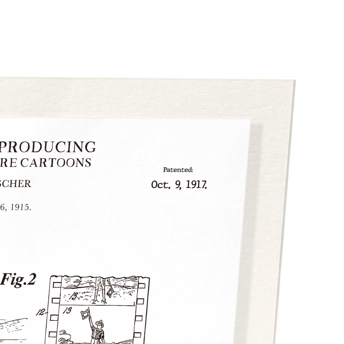 PATENT OF MOVING PICTURE CARTOONS (1917): Patent Art Print
