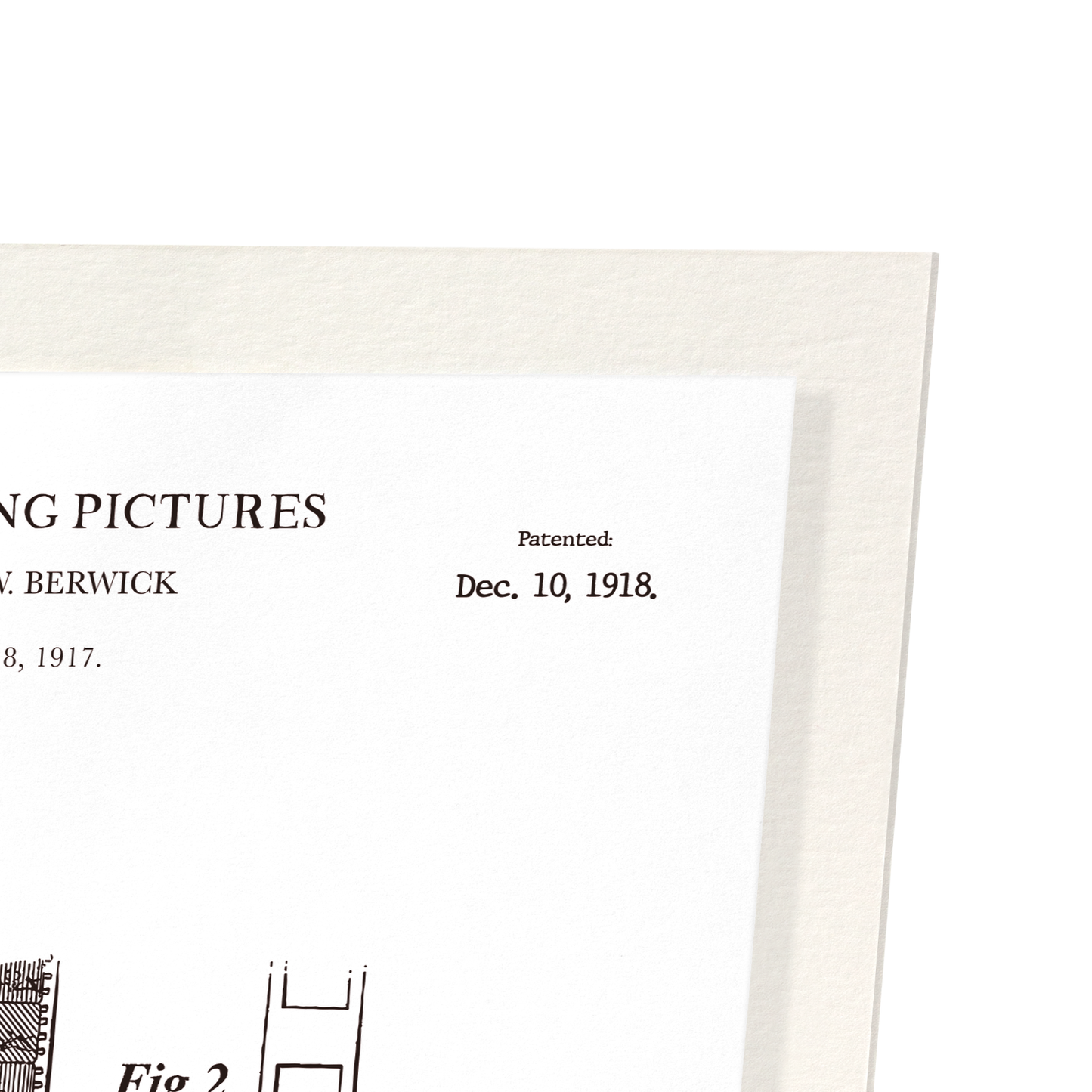 PATENT OF COLOUR MOVING PICTURES (1918): Patent Art Print