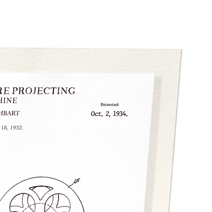 PATENT OF MOTION PICTURE PROJECTING MACHINE (1934): Patent Art Print
