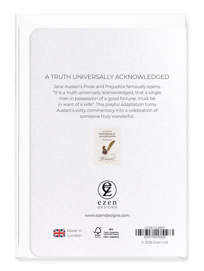 Ezen - A Truth Universally Acknowledged - Greeting Card - Back