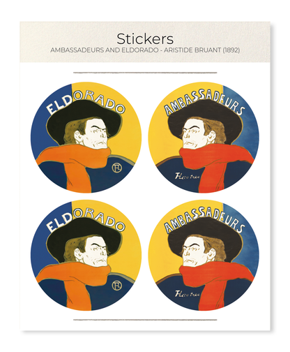 Ezen - Ambassadeurs and Eldorado - Aristide Bruant (1892) - Sticker Set