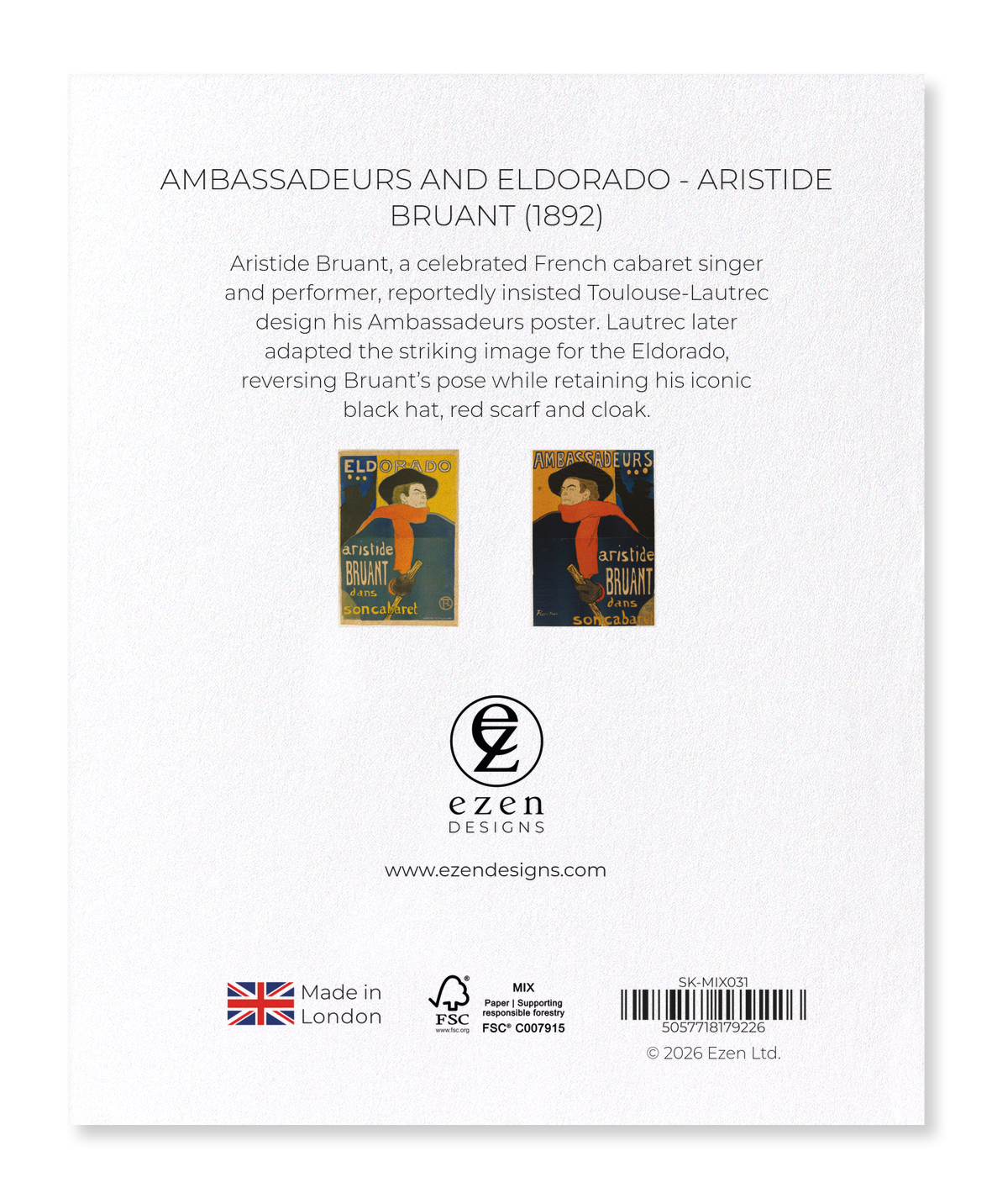 Ezen - Ambassadeurs and Eldorado - Aristide Bruant (1892) - Sticker Set