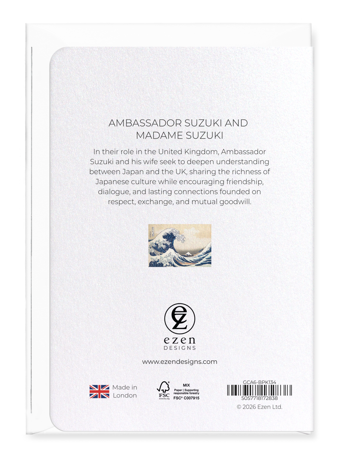 Ezen - Ambassador Suzuki and Madame Suzuki - Greeting Card - Back