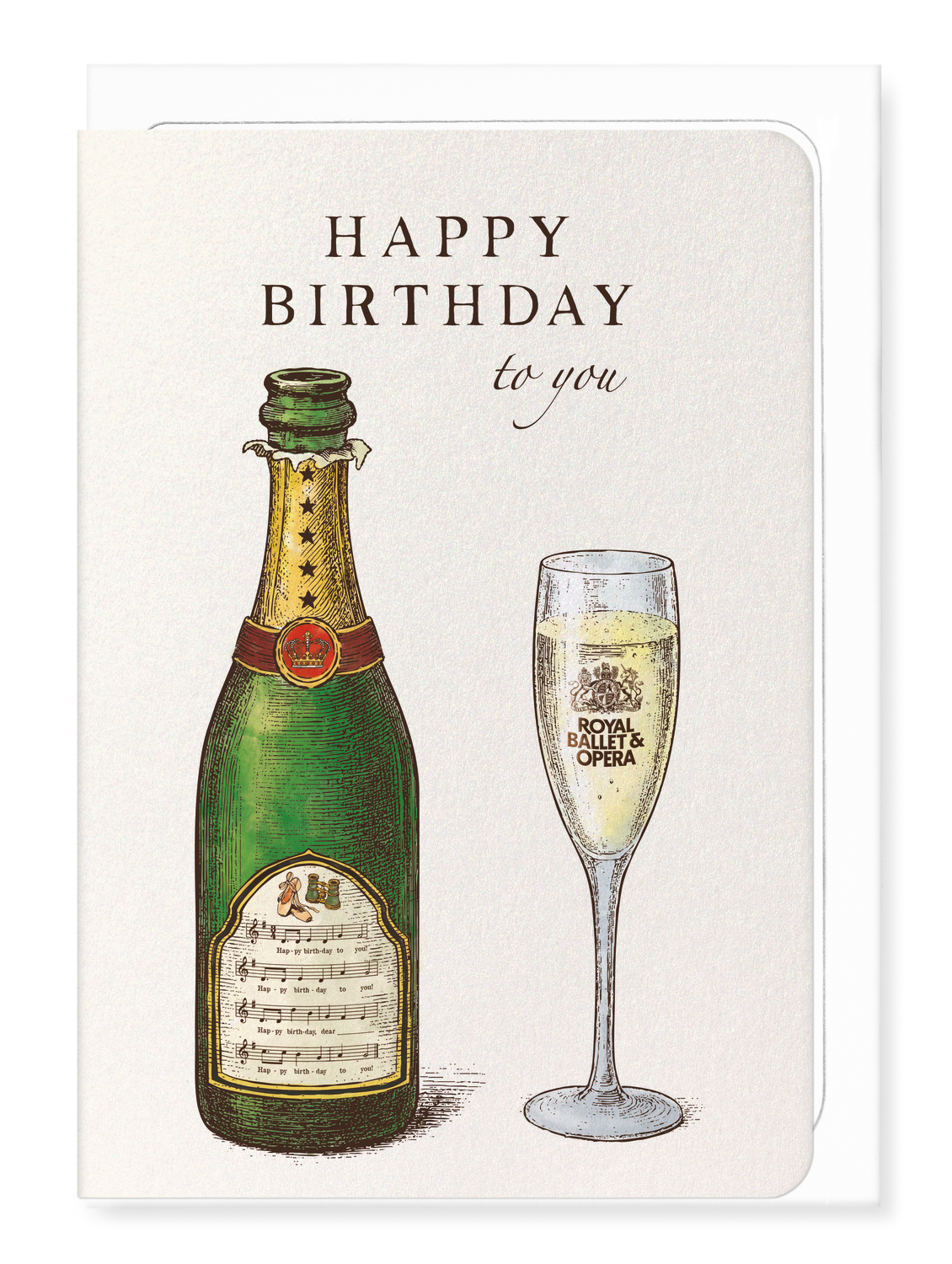 Ezen - Ballet & Opera Birthday Champagne - Greeting Card - Front