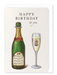 Ezen - Ballet & Opera Birthday Champagne - Greeting Card - Front