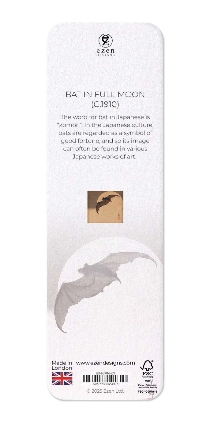 Ezen - Bat in Full Moon (c.1910) - Bookmark - Back