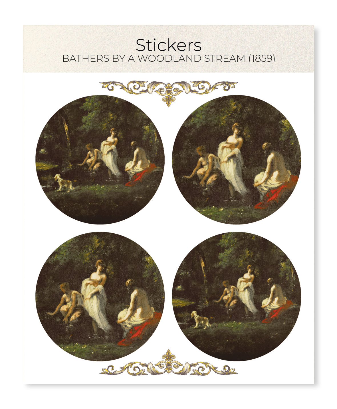 Ezen - Bathers by a Woodland Stream (1859) - Sticker Set