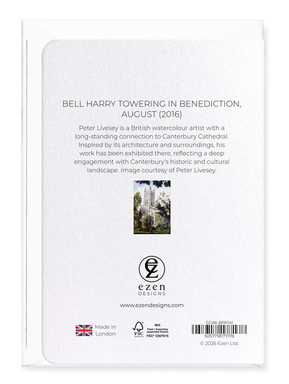 Ezen - Bell Harry towering in Benediction, August (2016) - Greeting Card - Back