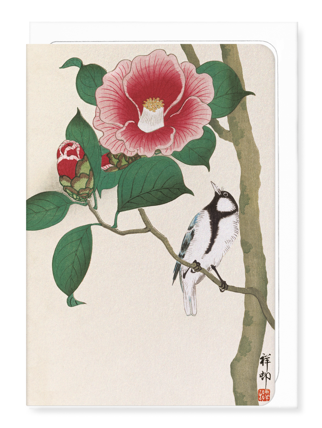 Ezen - Bird and Camellia (c.1910) - Greeting Card - Front