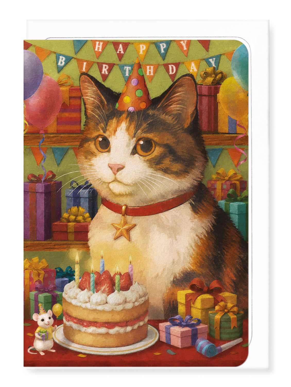 Ezen - Birthday Classic Cat - Greeting Card - Front