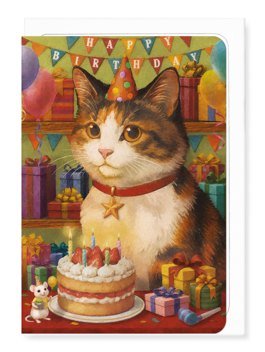 Ezen - Birthday Classic Cat - Greeting Card - Front