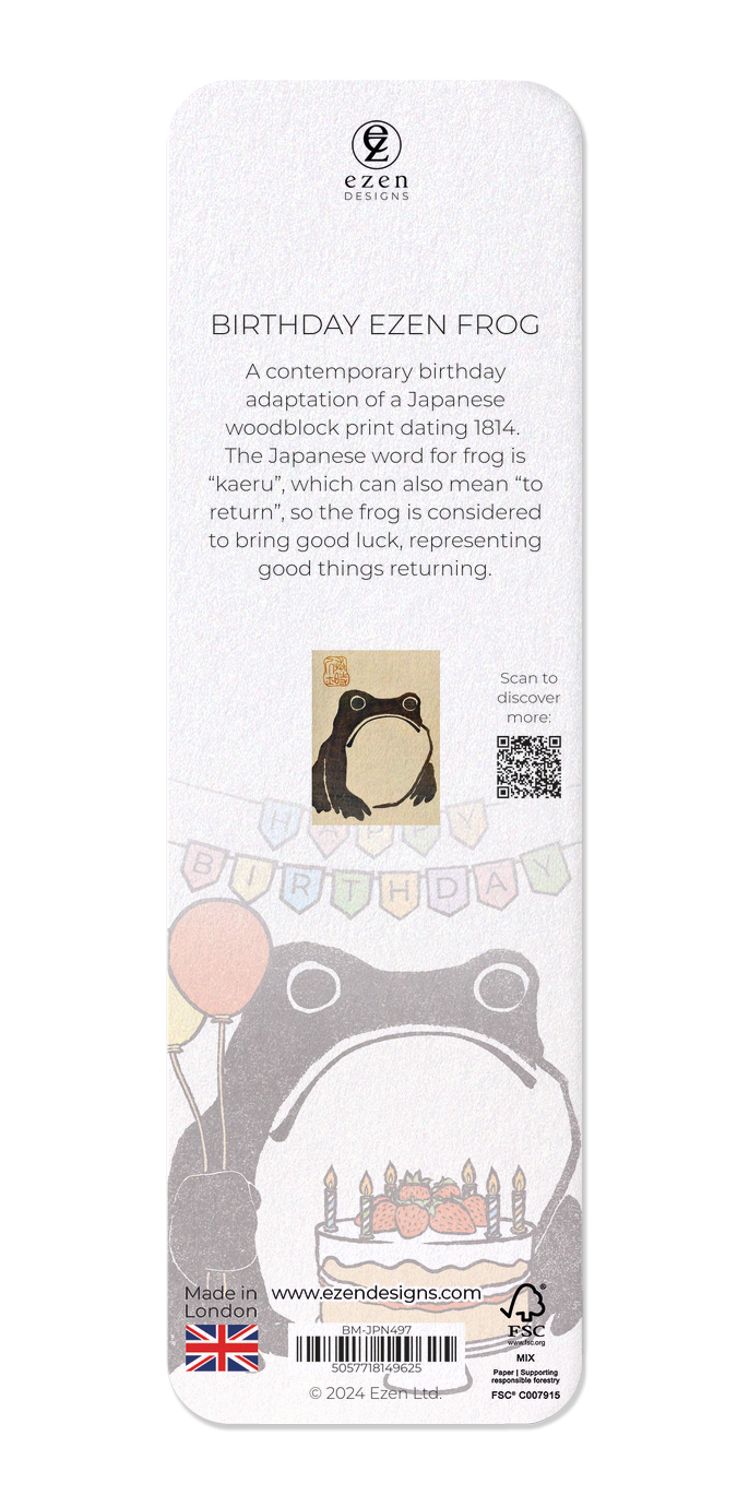 Ezen - Birthday Ezen Frog - Bookmark - Back