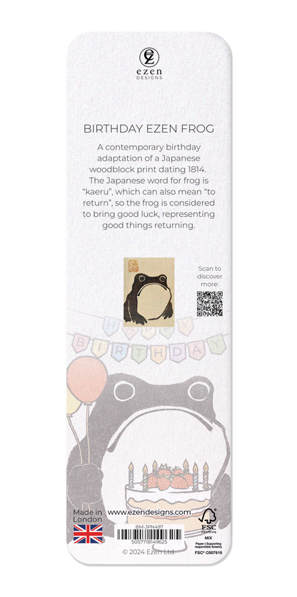 Ezen - Birthday Ezen Frog - Bookmark - Back