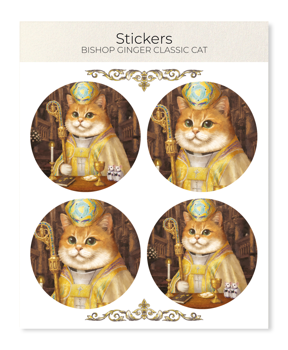 Ezen - Bishop Ginger Classic Cat - Sticker Set