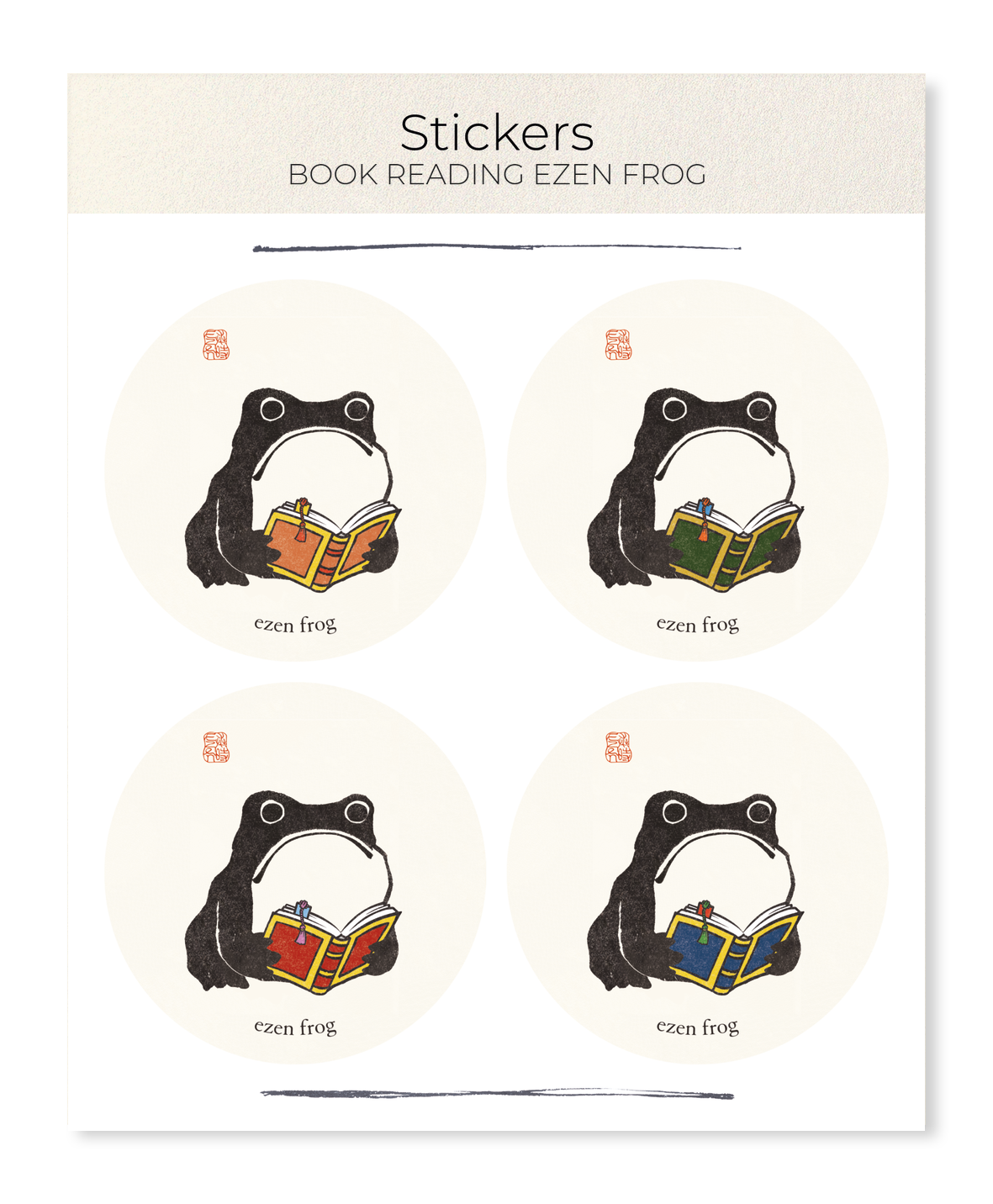 Ezen - Book Reading Ezen Frog - Sticker Set