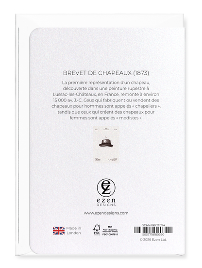 Ezen - BREVET DE CHAPEAUX (1873) - Greeting Card - Back