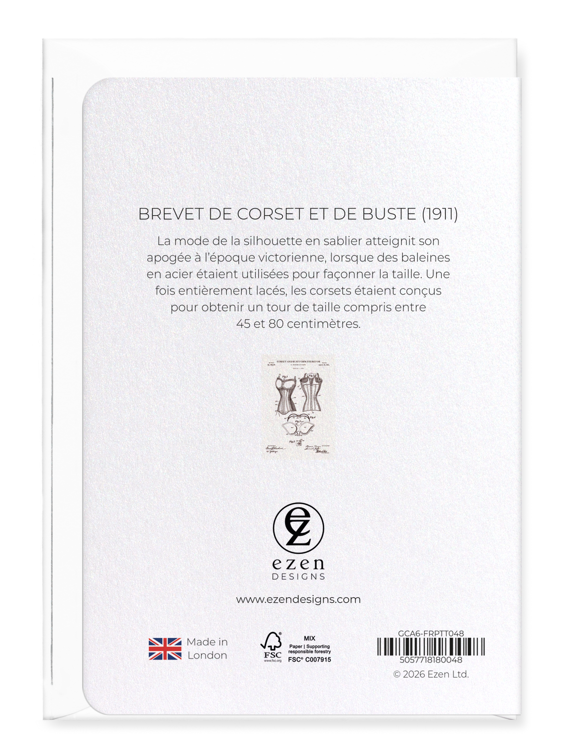 Ezen - BREVET DE CORSET ET DE BUSTE (1911) - Greeting Card - Back