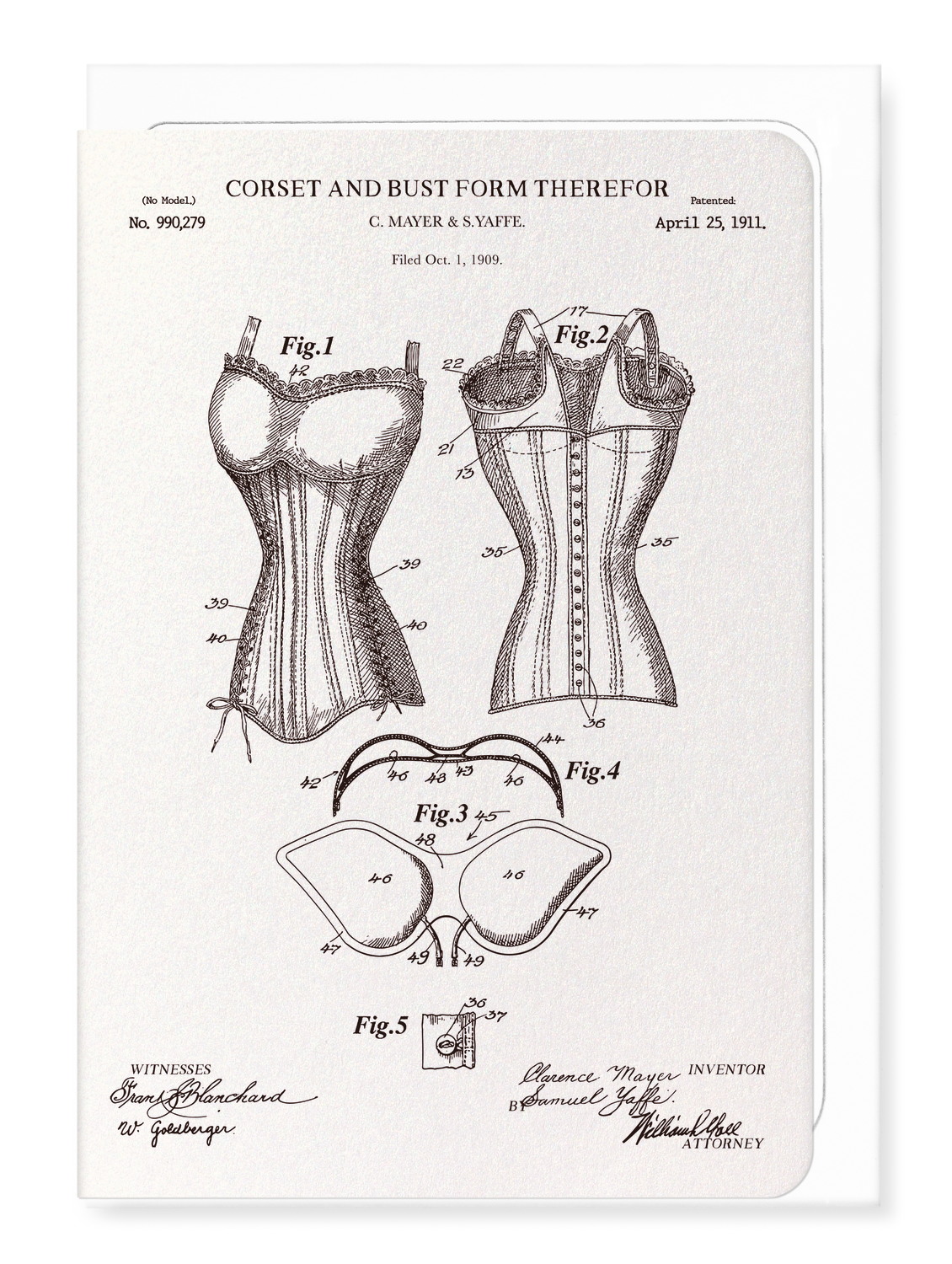 Ezen - BREVET DE CORSET ET DE BUSTE (1911) - Greeting Card - Front