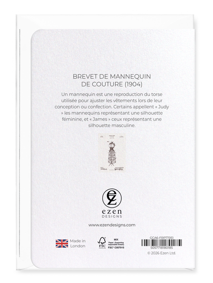 Ezen - BREVET DE MANNEQUIN DE COUTURE (1904) - Greeting Card - Back
