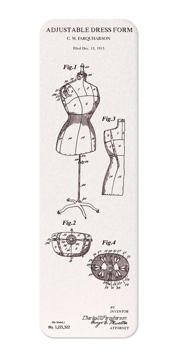 Ezen - BREVET DE MANNEQUIN DE COUTURE RÉGLABLE (1917) - Bookmark - Front