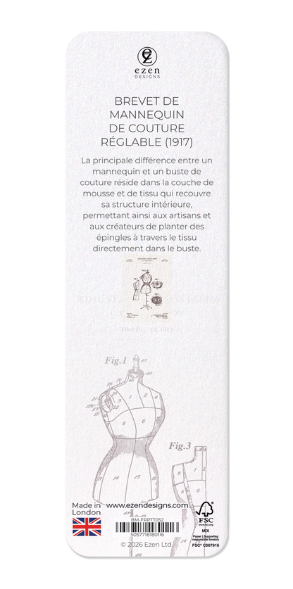 Ezen - BREVET DE MANNEQUIN DE COUTURE RÉGLABLE (1917) - Bookmark - Back