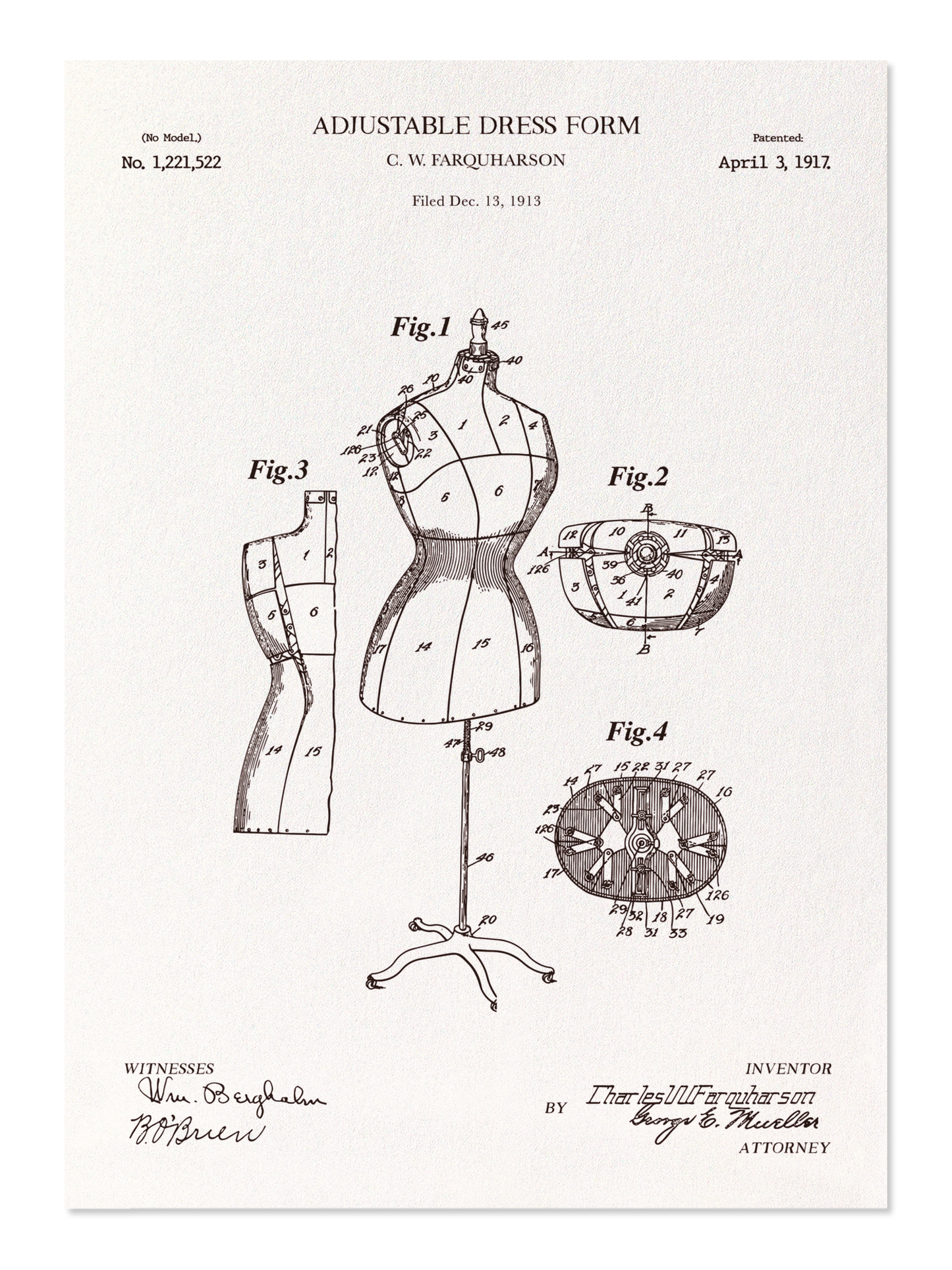 Ezen - BREVET DE MANNEQUIN DE COUTURE RÉGLABLE (1917) - Postcard - Front