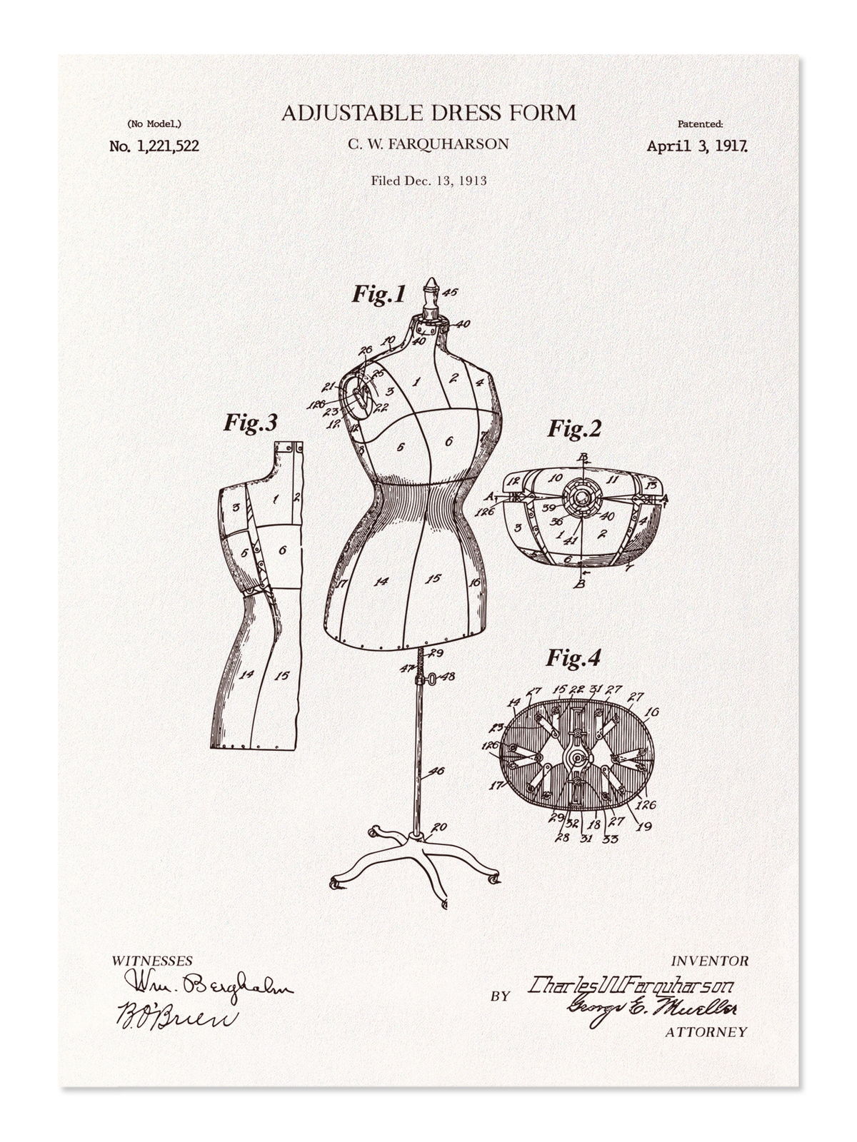Ezen - BREVET DE MANNEQUIN DE COUTURE RÉGLABLE (1917) - Postcard - Front