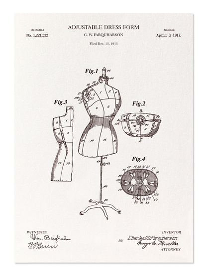 Ezen - BREVET DE MANNEQUIN DE COUTURE RÉGLABLE (1917) - Postcard - Front