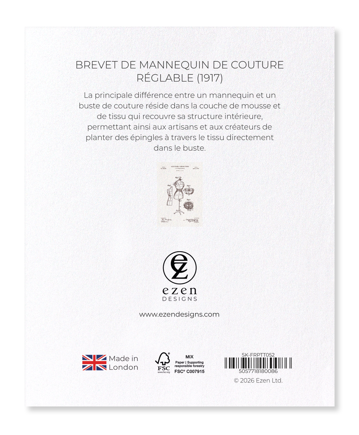 Ezen - BREVET DE MANNEQUIN DE COUTURE RÉGLABLE (1917) - Sticker Set
