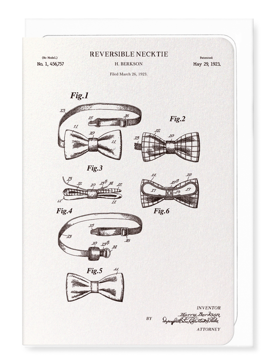 Ezen - BREVET DE NŒUD PAPILLON RÉVERSIBLE (1923) - Greeting Card - Front