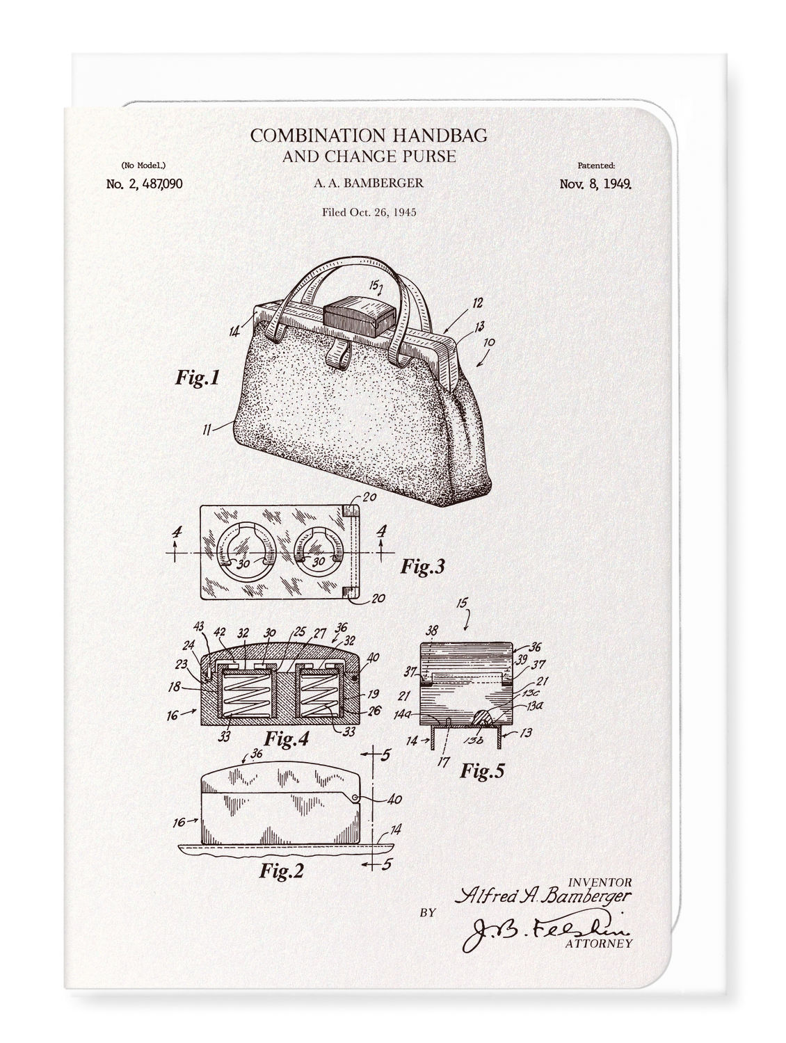 Ezen - BREVET DE SAC À MAIN (1949) - Greeting Card - Front