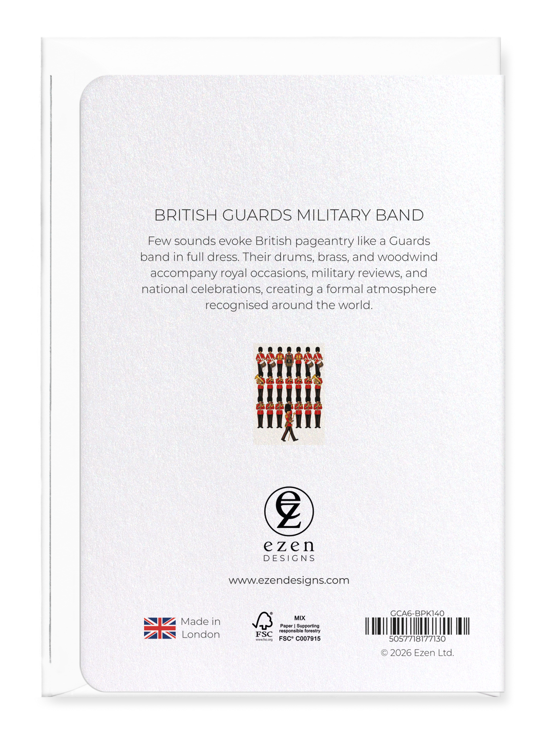 Ezen - British Guards Military Band - Greeting Card - Back