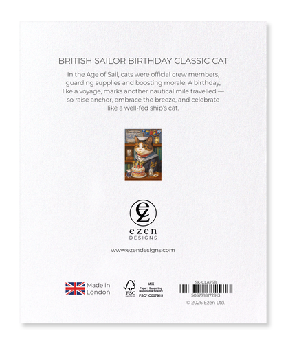Ezen - British Sailor Birthday Classic Cat - Sticker Set