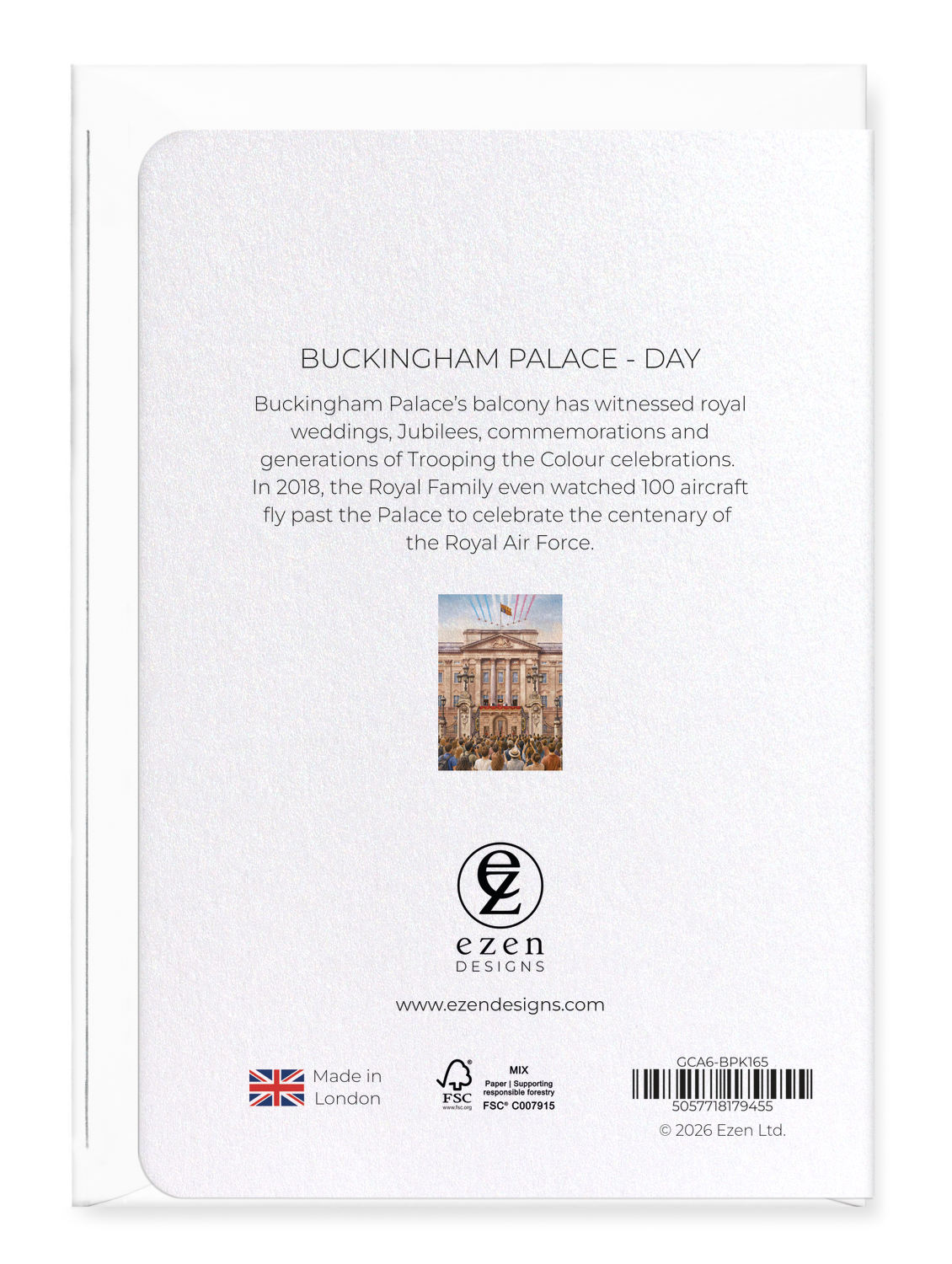 Ezen - Buckingham Palace - Day - Greeting Card - Back