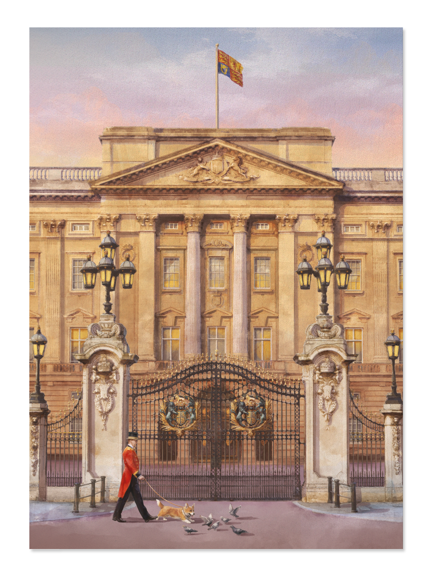 Ezen - Buckingham Palace East Gates - Dawn - Postcard - Front