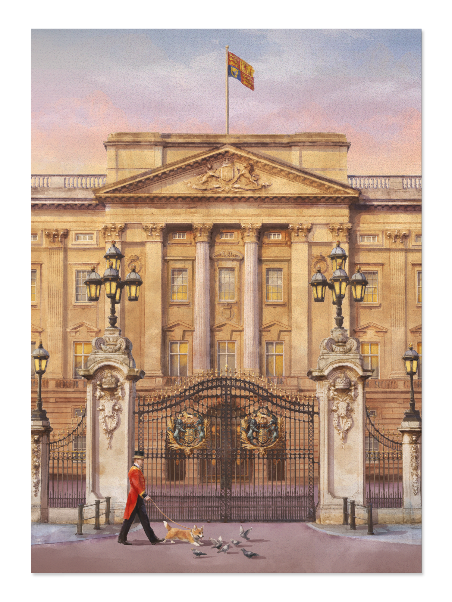 Ezen - Buckingham Palace East Gates - Dawn - Postcard - Front