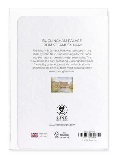Ezen - Buckingham Palace from St James’s Park - Greeting Card - Back