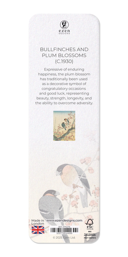 Ezen - BULLFINCHES AND PLUM BLOSSOMS (C.1930) - Bookmark - Back