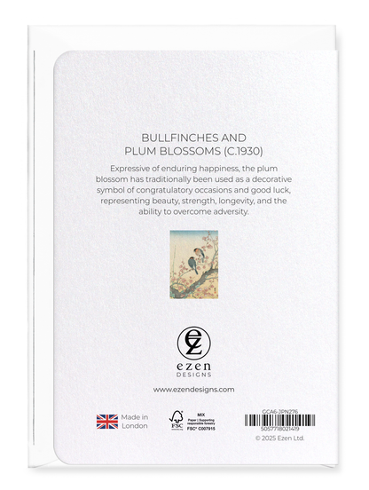Ezen - BULLFINCHES AND PLUM BLOSSOMS (C.1930) - Greeting Card - Back