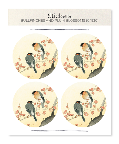 Ezen - BULLFINCHES AND PLUM BLOSSOMS (C.1930) - Sticker Set