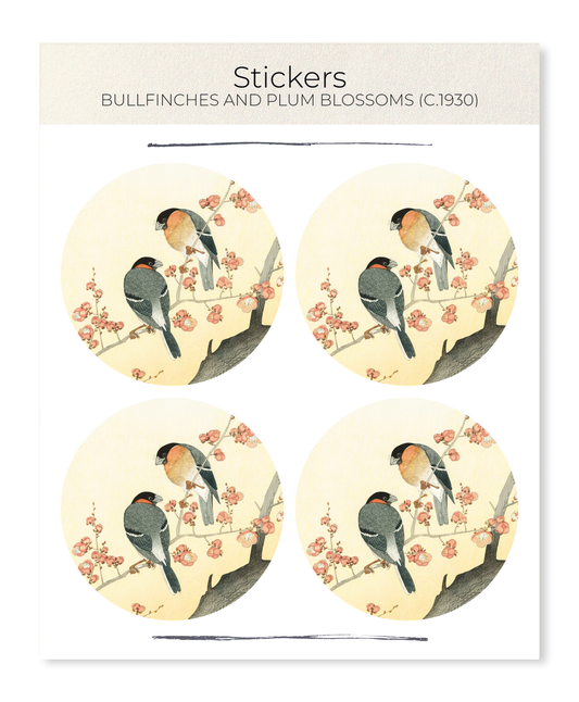 Ezen - BULLFINCHES AND PLUM BLOSSOMS (C.1930) - Sticker Set