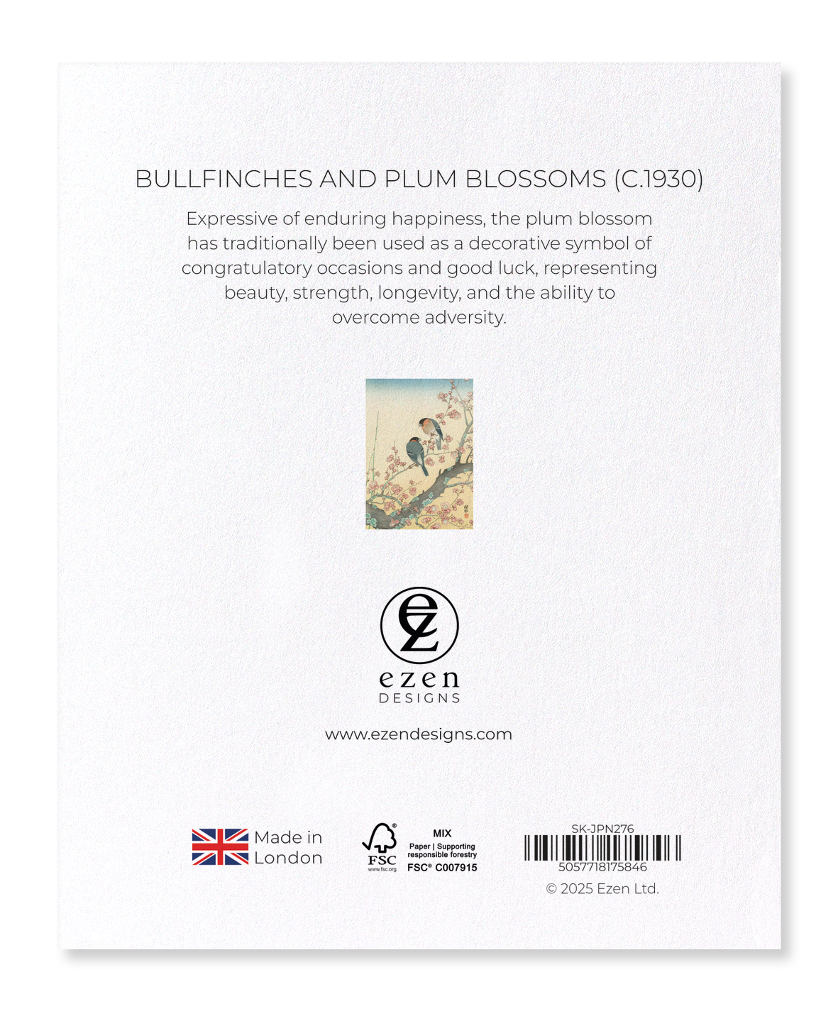 Ezen - BULLFINCHES AND PLUM BLOSSOMS (C.1930) - Sticker Set
