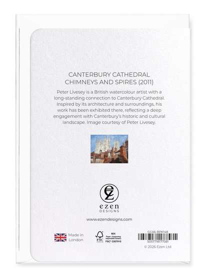 Ezen - Canterbury cathedral chimneys and spires (2011) - Greeting Card - Back