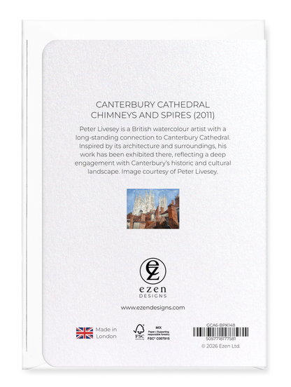 Ezen - Canterbury cathedral chimneys and spires (2011) - Greeting Card - Back