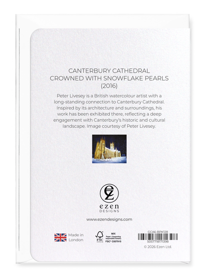 Ezen - Canterbury Cathedral Crowned with Snowflake Pearls (2016) - Greeting Card - Back