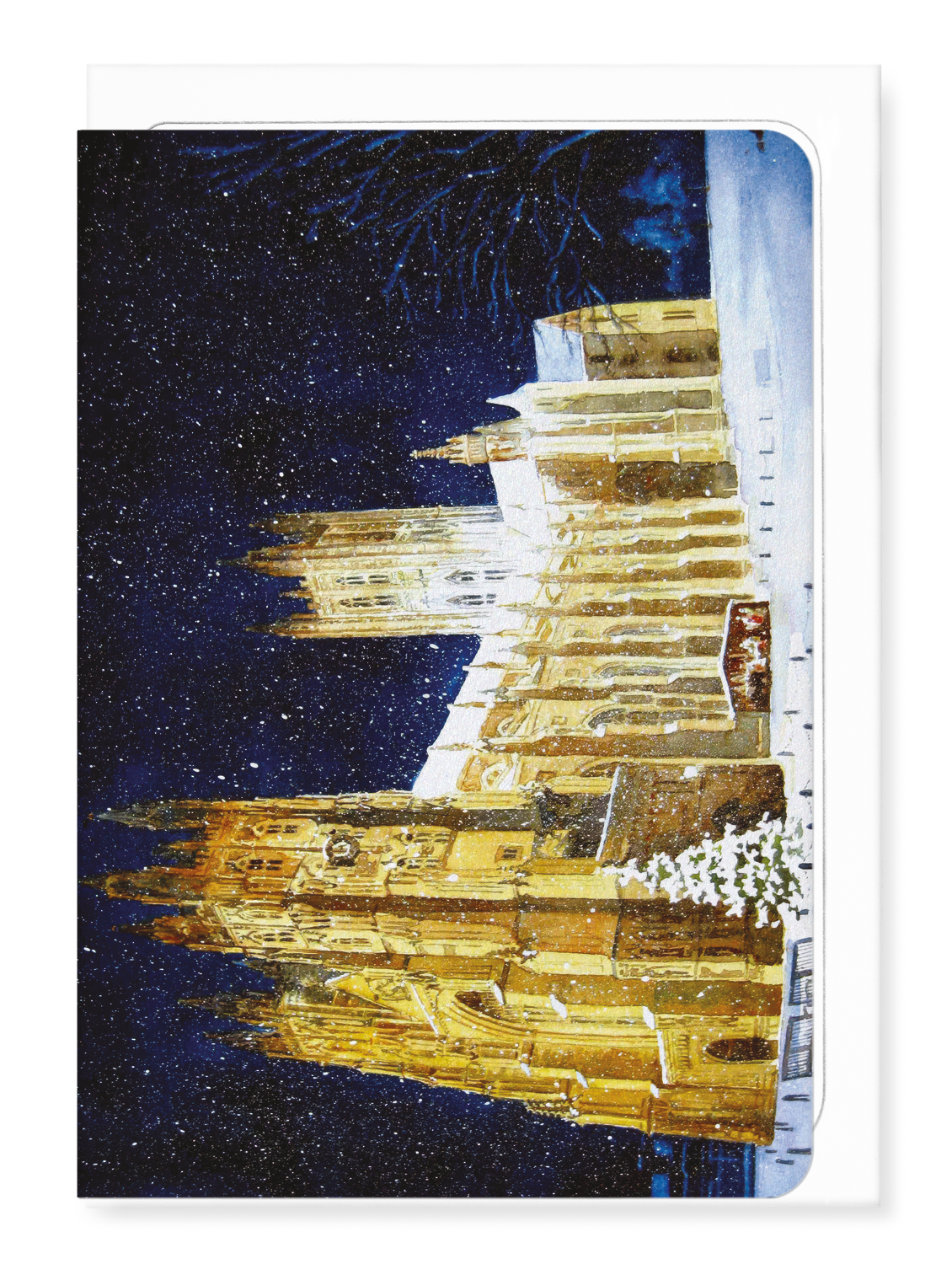 Ezen - Canterbury Cathedral Crowned with Snowflake Pearls - Greeting Card - Front
