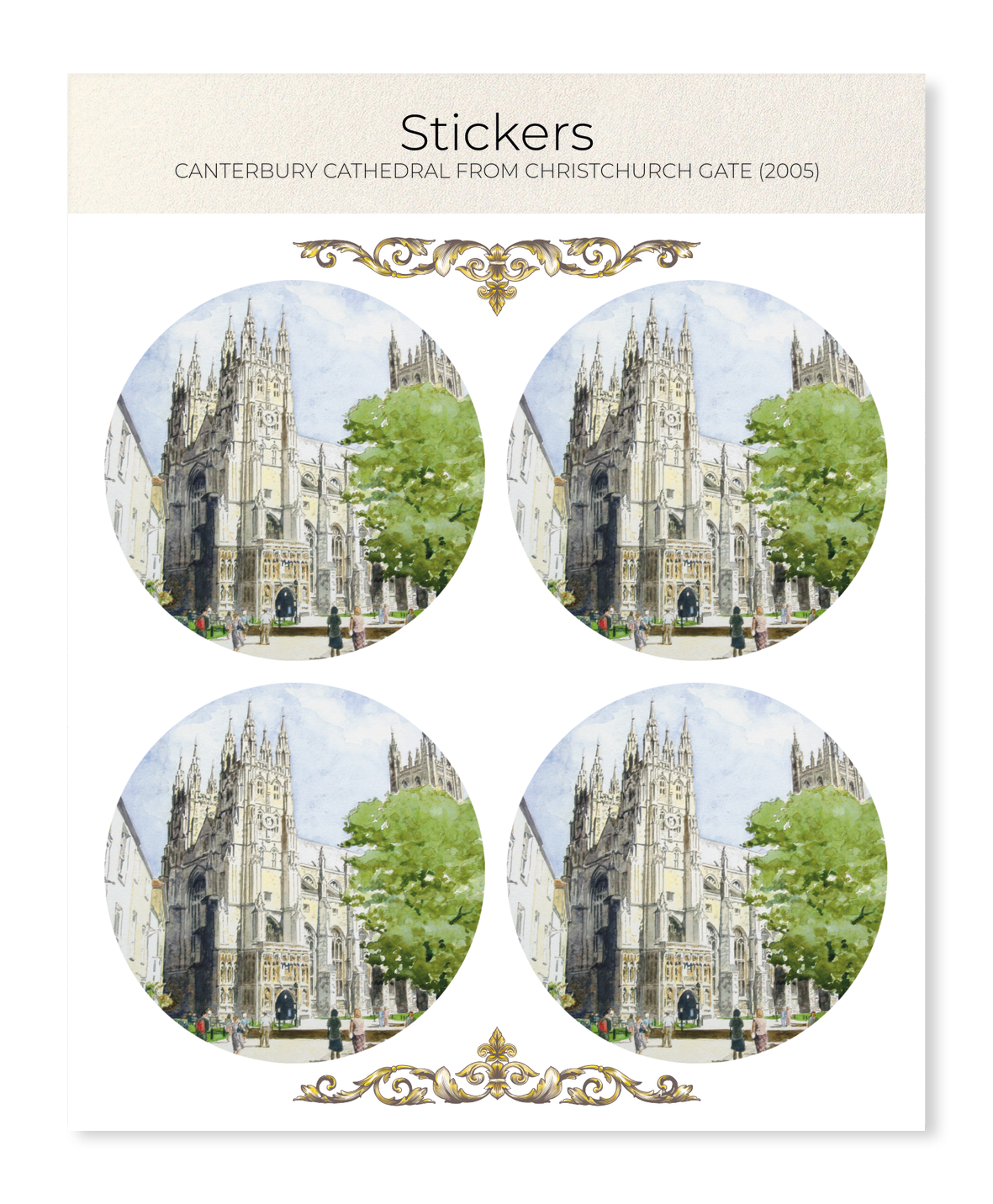 Ezen - Canterbury Cathedral from Christchurch Gate (2005) - Sticker Set