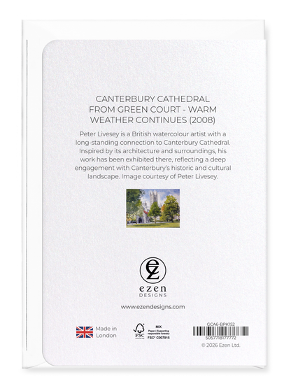 Ezen - Canterbury Cathedral from Green Court - Warm weather continues (2008) - Greeting Card - Back