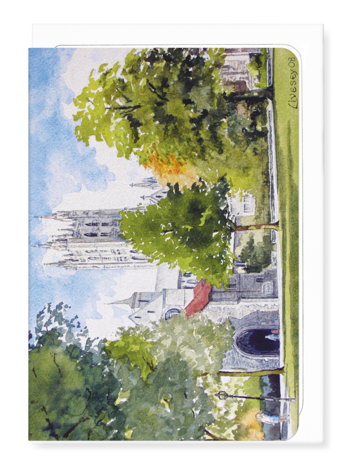 Ezen - Canterbury Cathedral from Green Court - Warm weather continues (2008) - Greeting Card - Front